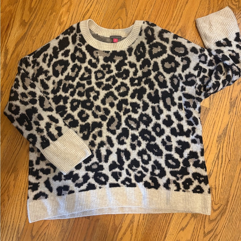 Vince Camuto Leopard Print Pullover Sweater 2XL